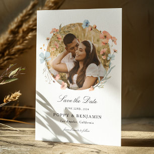 Save The Date Dainty Floral Fleur sauvage Mariage