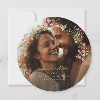 Save The Date dainty romantique arche florale printemps photo de