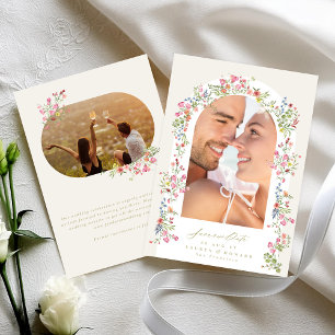 Save The Date dainty romantique arche florale printemps photo de