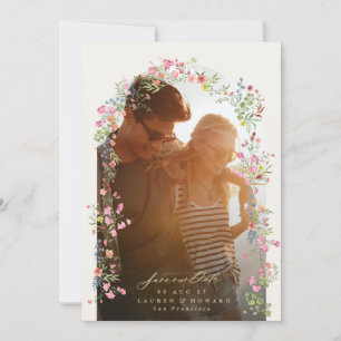 Save The Date dainty romantique arche florale printemps photo de