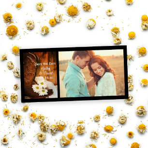 Save The Date Daisies Cowboy Boots Western Wedding Enregistrer l