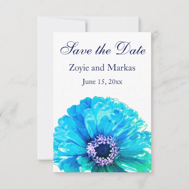 Save The Date Daisy turquoise - enregistrer la date (Devant)