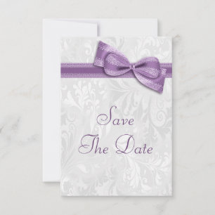 Save The Date Damas blanc et noeud factice "Save The Date"
