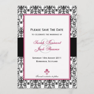 Save The Date Damas noir & blanc Enregistrer la date