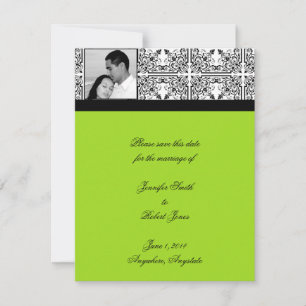 Save The Date Damask Delight Lime Green Enregistrer la date