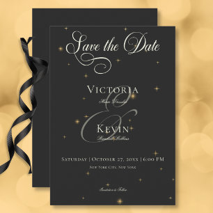 Save The Date Dark Moody Victorian Stars Mariage