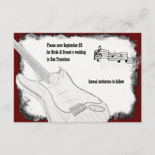 Save The Date Date blanche rouge d'économies de musique de noir