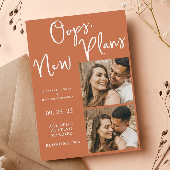 Save The Date Date de changement moderne Date Mariage Terracotta (Créateur téléchargé)