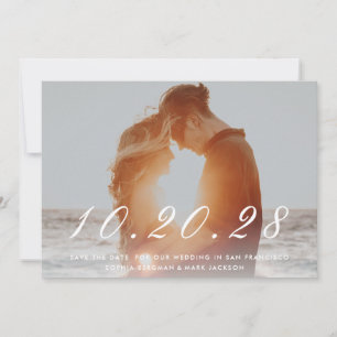 Save The Date Date de mariage écrite en blanc