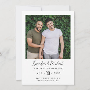 Save The Date Date de Sauvegarde Moderne LGBTQ de Photo