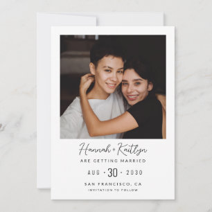 Save The Date Date de Sauvegarde Moderne LGBTQ de Photo