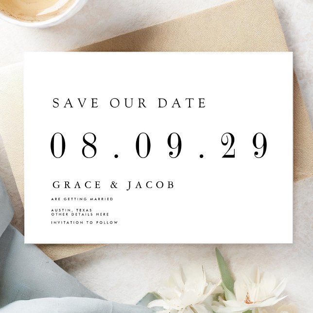 Save The Date Date Mariage minimal moderne non photo (Créateur téléchargé)