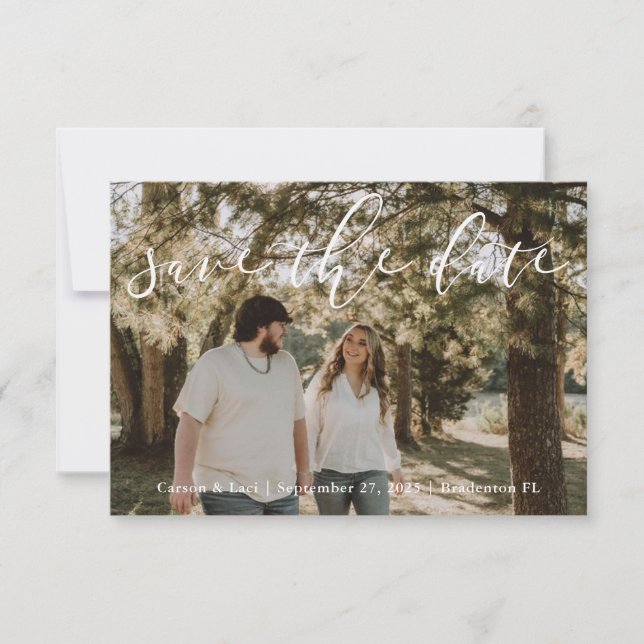 Save The Date "Date Mariage Personnalisée Rustique à Conserver" (Devant)