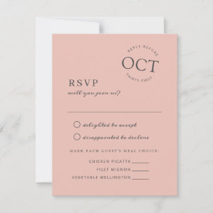 Save The Date Date moderne Seal Blush Rose Wedding RSVP