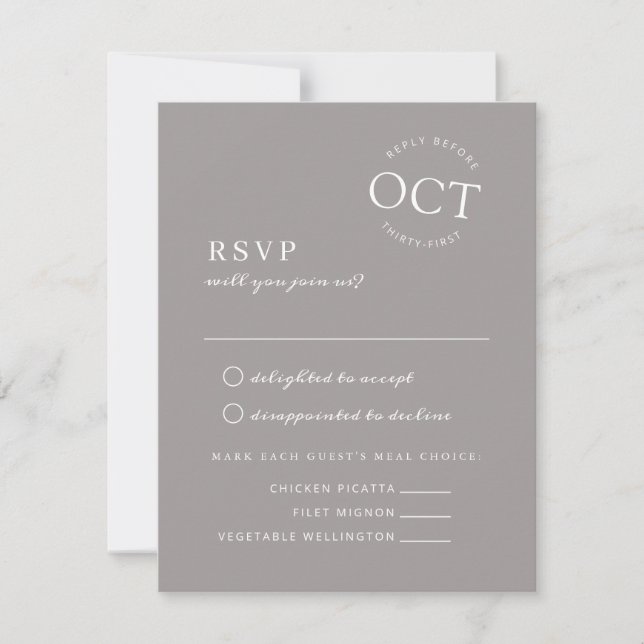 Save The Date Date moderne Seal Soft Grey Mariage Inviter RSVP (Devant)