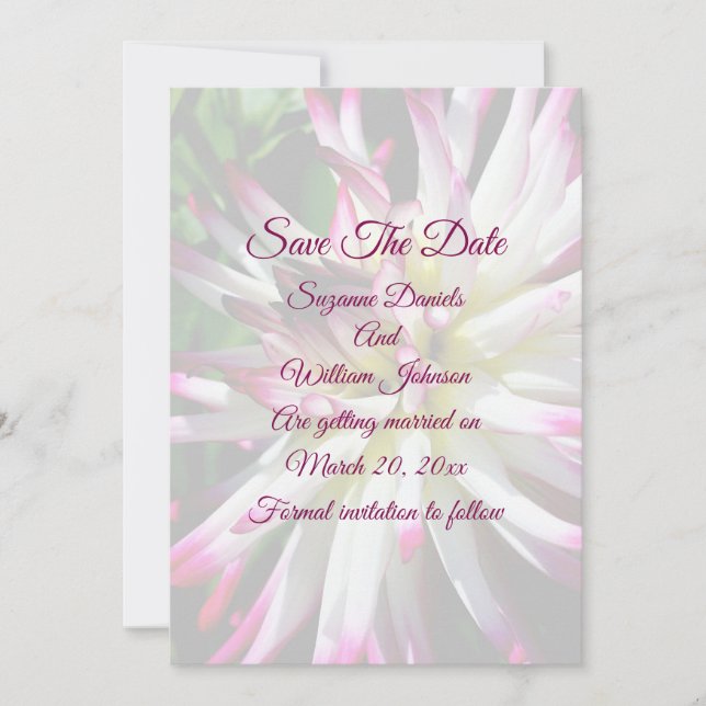 Save The Date Dazzling Dahlia Mariage (Devant)