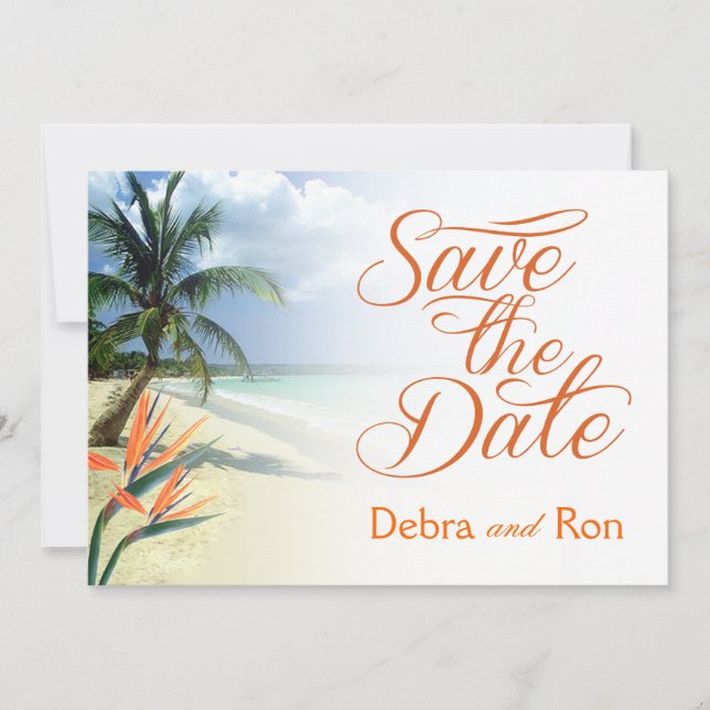 Save The Date Debra Emerald Waters Beach Épargnez la date | papa (Devant)