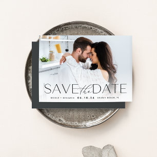 Save The Date Déclaration Moderne Photo Horizontale