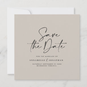 Save The Date Décontracté script gris moderne minimum mariage