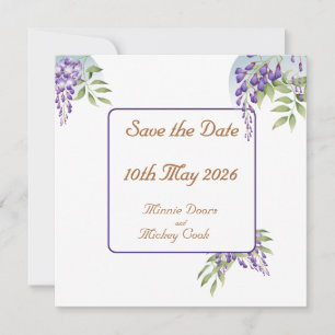 Save The Date décoration de fleurs de glycine