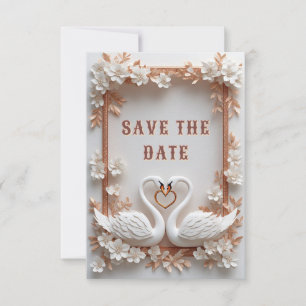 Save The Date 💍 Décoration de mariage Cœur de Cygne avec cadre