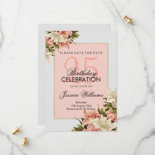 Save The Date Décorations florales Anniversaire féminin