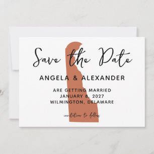 Save The Date Delaware Mariage Terracotta
