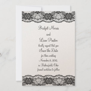 Save The Date Délicat et dentelle Enregistrer la date (champagne