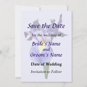 Save The Date Delicate Purple Iris Enregistrer la date