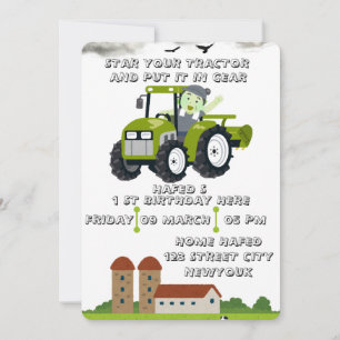 Save The Date Démarrage éditable de votre tracteur 1er anniversa