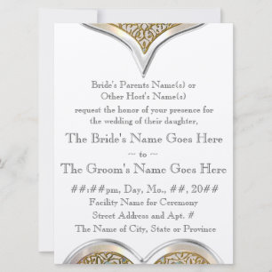 Save The Date Dentelle de Champagne (Faire-part de mariage métal