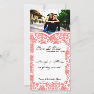 Save The Date Dentelle en damas blanc de Cora 4x8 Fiançailles