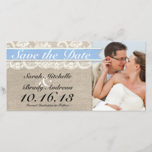Save The Date Dentelle et Burlap Vintage Enregistrer la date - C