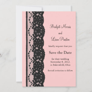 Save The Date Dentelle française Enregistrer la date (rose)