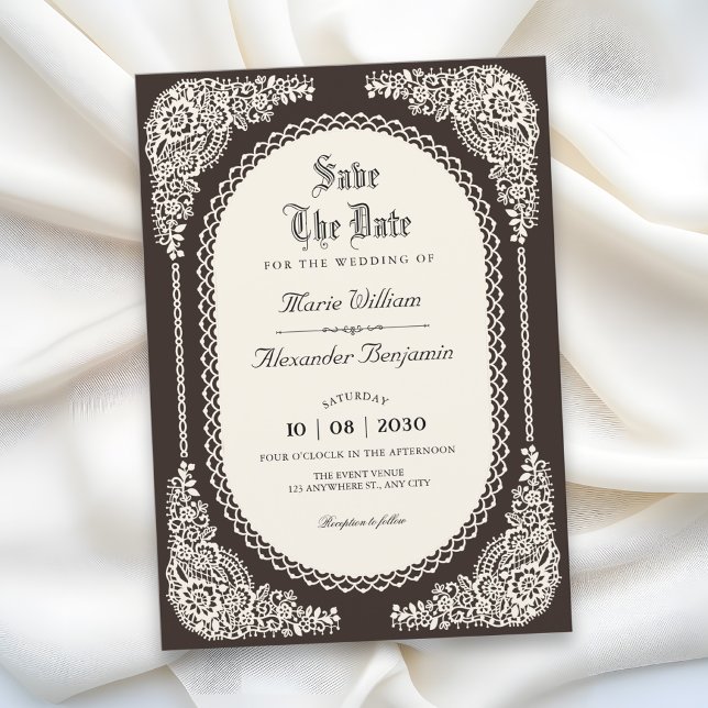 Save The Date Dentelle victorienne de romance sombre (Créateur téléchargé)