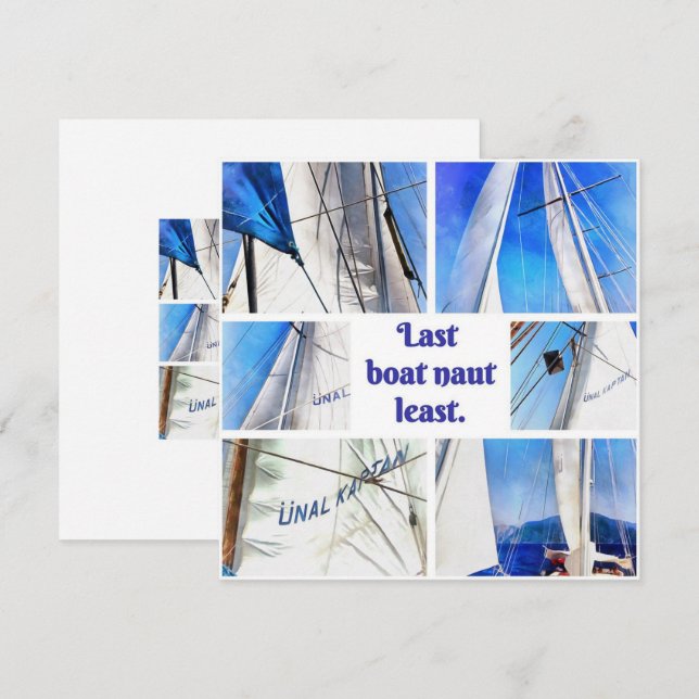 Save The Date Dernier Bateau Naut Moins Pun Artistique Voiles Bl (Devant / Derrière)