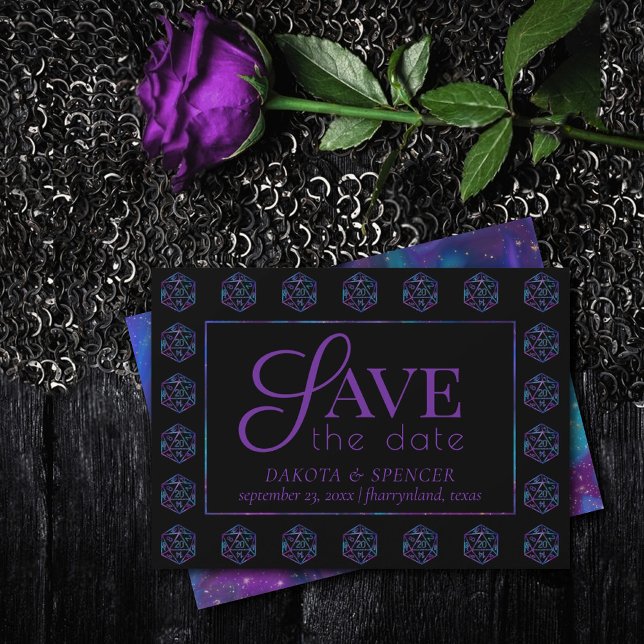 Save The Date Dés RPG | Nebula Imaginaire Retro Tabletop PnP Gam (Créateur téléchargé)