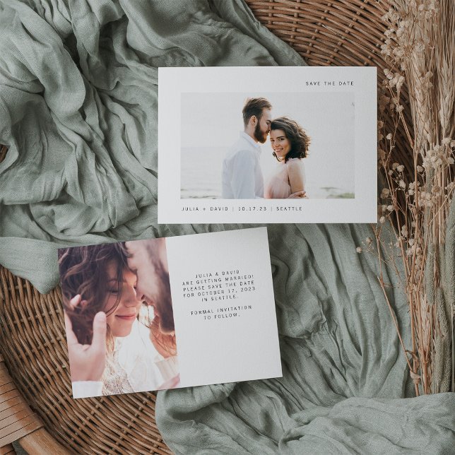 Save The Date Des souhaits simples | Deux Mariages photo (Créateur téléchargé)