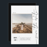 Save The Date Désert moderne de Boho | Photo du Carré Enregistre<br><div class="desc">Cette photo minimale enregistrer la carte de date caractéristiques "enregistrer la date" dans un magnifique script libre qui peut être changé à n'importe quelle couleur. La couleur Arrière - plan peut également être personnalisée. Ces cartes professionnelles sont rapidement personnalisables. De nombreux couples d'aujourd'hui gravitent vers des tons terre, retrouvés dans...</div>