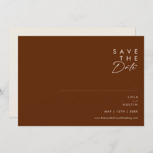 Save The Date Désert simple   Cinnamon foncé horizontal