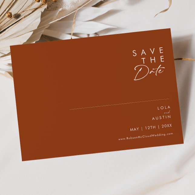 Save The Date Désert simple | Terracotta Horizontal (Créateur téléchargé)