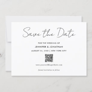 Save The Date Design Moderne Simple Noir Et Blanc Écrit À La Mai