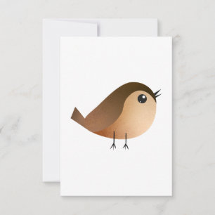 Save The Date Dessin animé d'oiseau moineau mignon