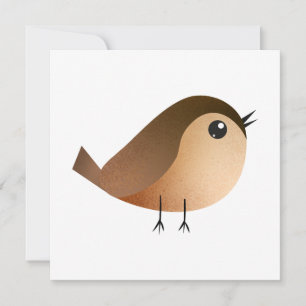 Save The Date Dessin animé d'oiseau moineau mignon