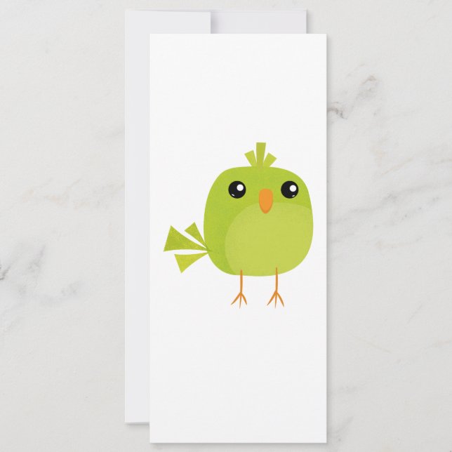 Save The Date Dessin animé d'oiseau vert   (Devant)