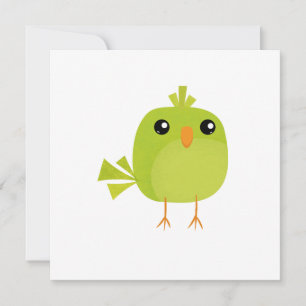 Save The Date Dessin animé d'oiseau vert mignon