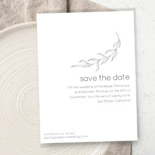 Save The Date Dessin botanique moderne minimaliste Mariage chic