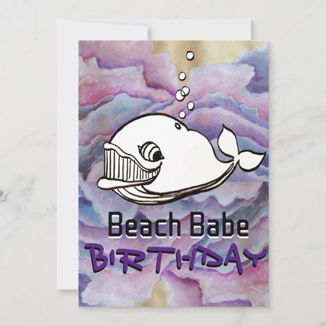 Save The Date dessin de baleine mignonne (Devant)