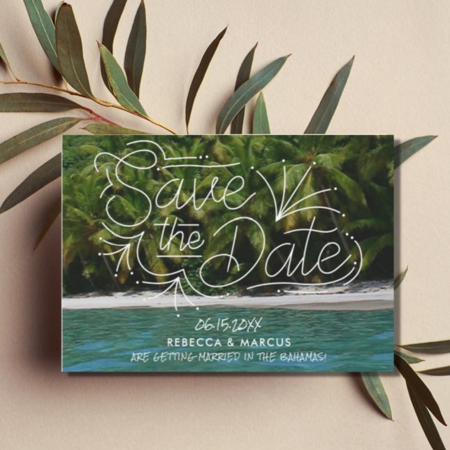 Save The Date Destination Beach Wedding Enregistrer la date (Créateur téléchargé)