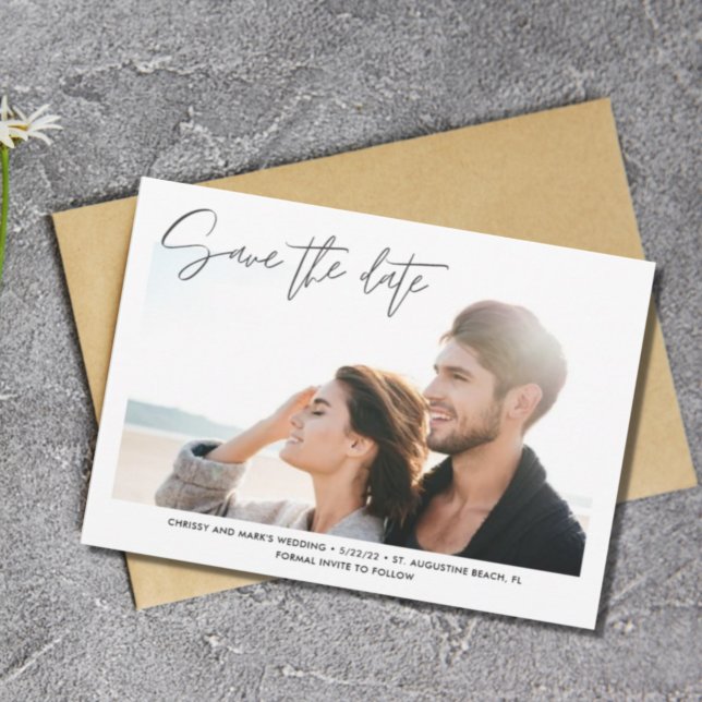 Save The Date Destination Beach Wedding Photo Enregistrer la dat (Créateur téléchargé)